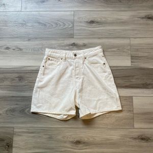 White Jean Shorts